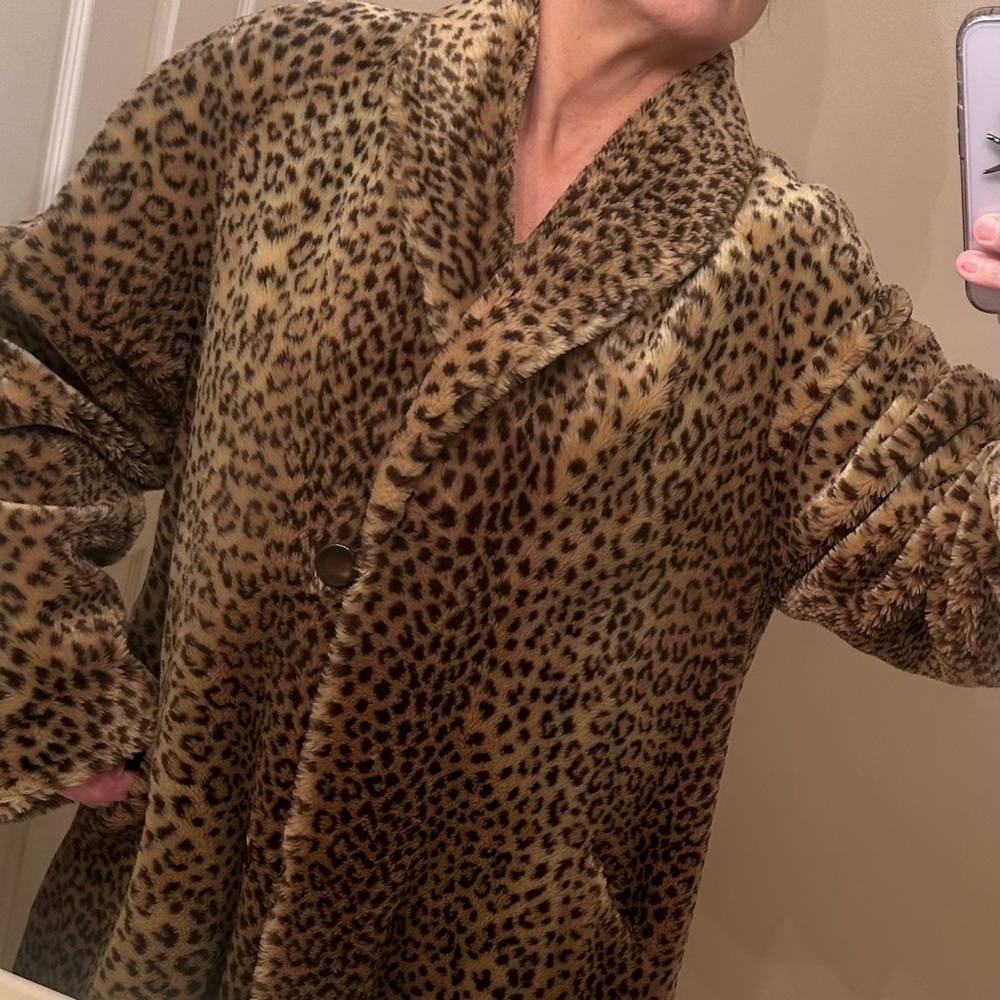 Marvin Richards Leopard Print Faux Fur Coat